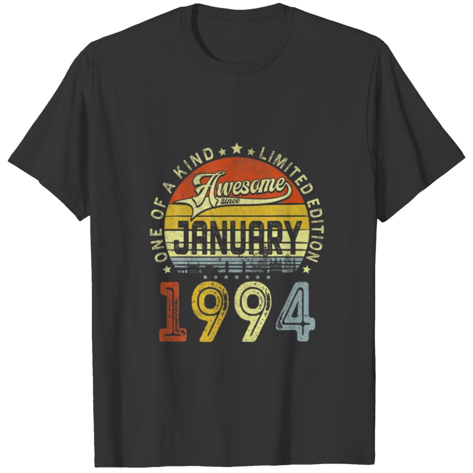 28Th Birthday Decoration January 1994 Men Women 28 T-shirt
