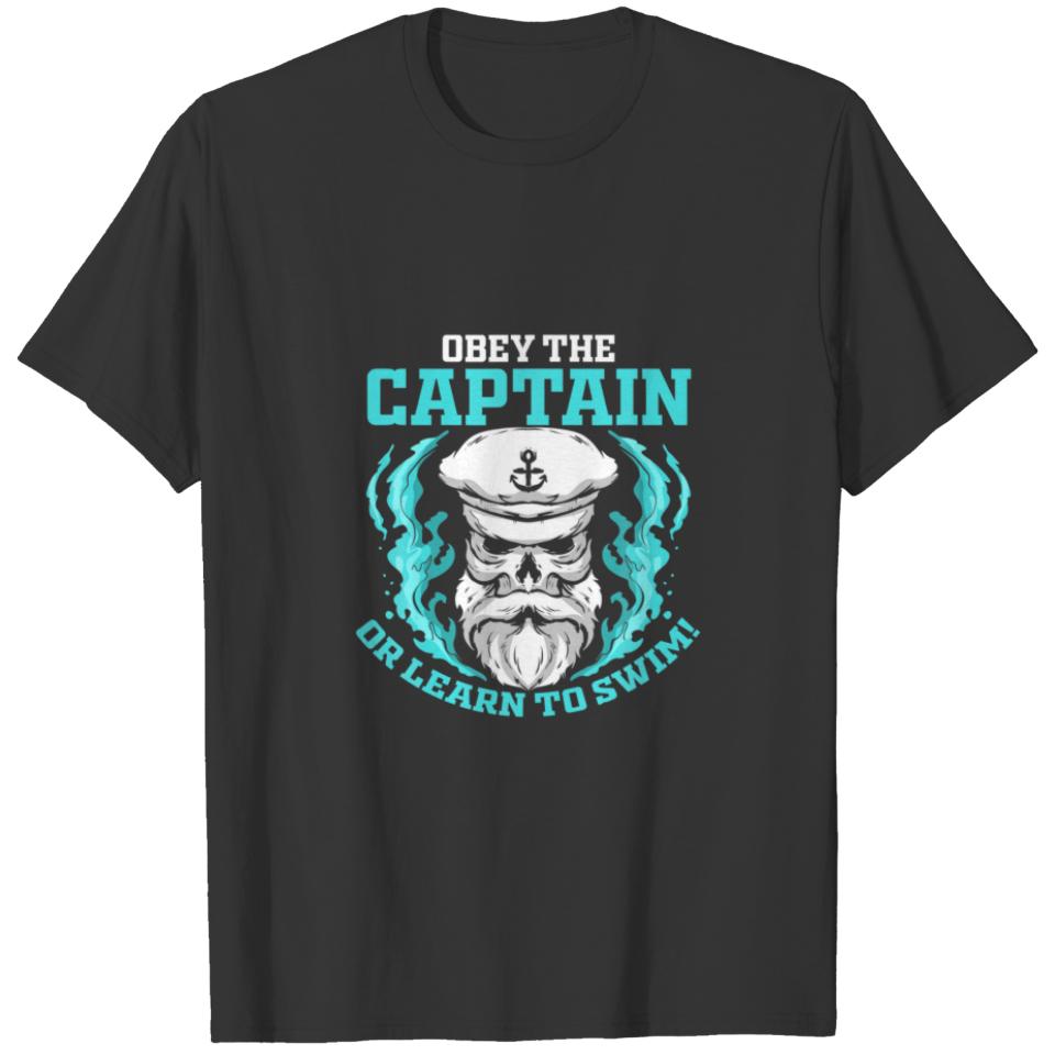 Mens Obey The Captain Funny Gift For Sailing Trip T-shirt