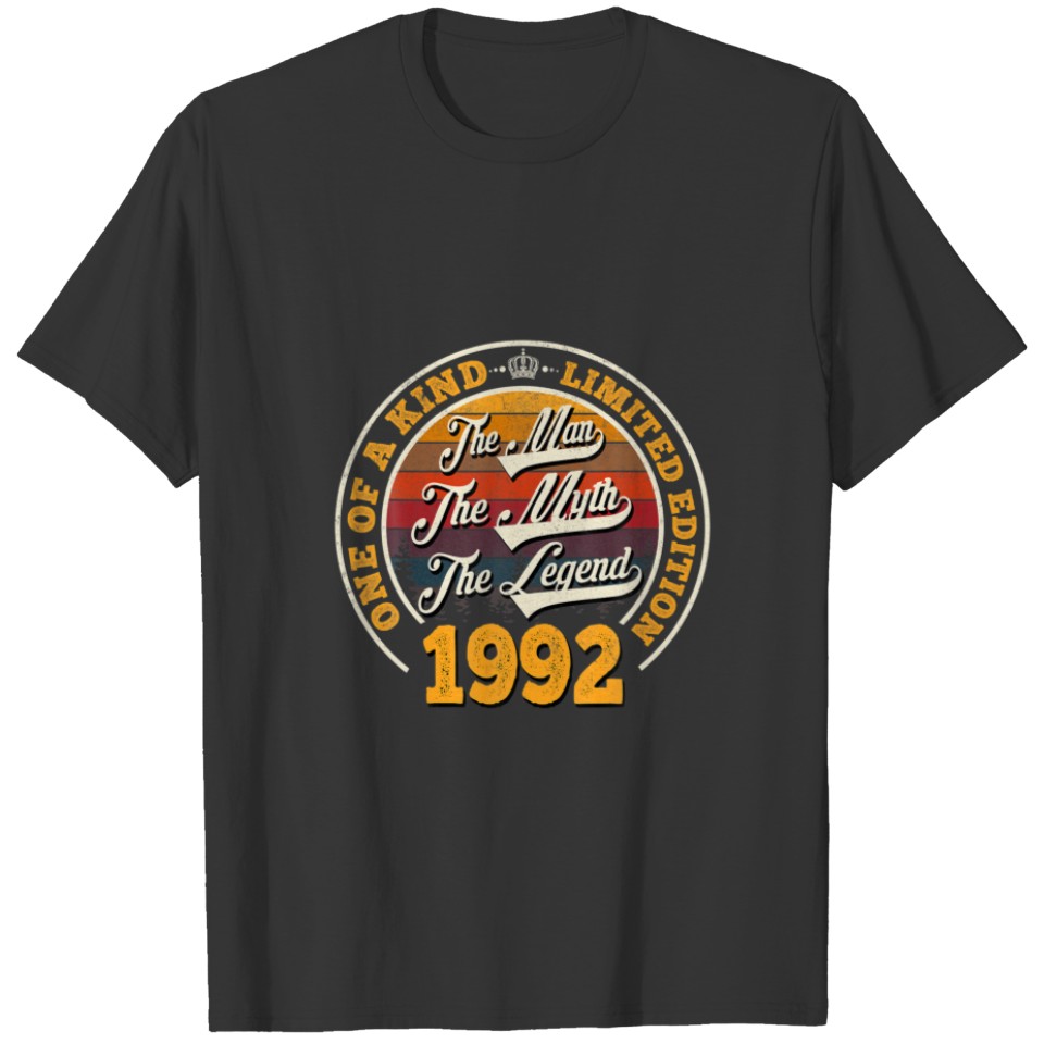 Mens The Man Myth Legend 1992 30Th Birthday Gift F T-shirt