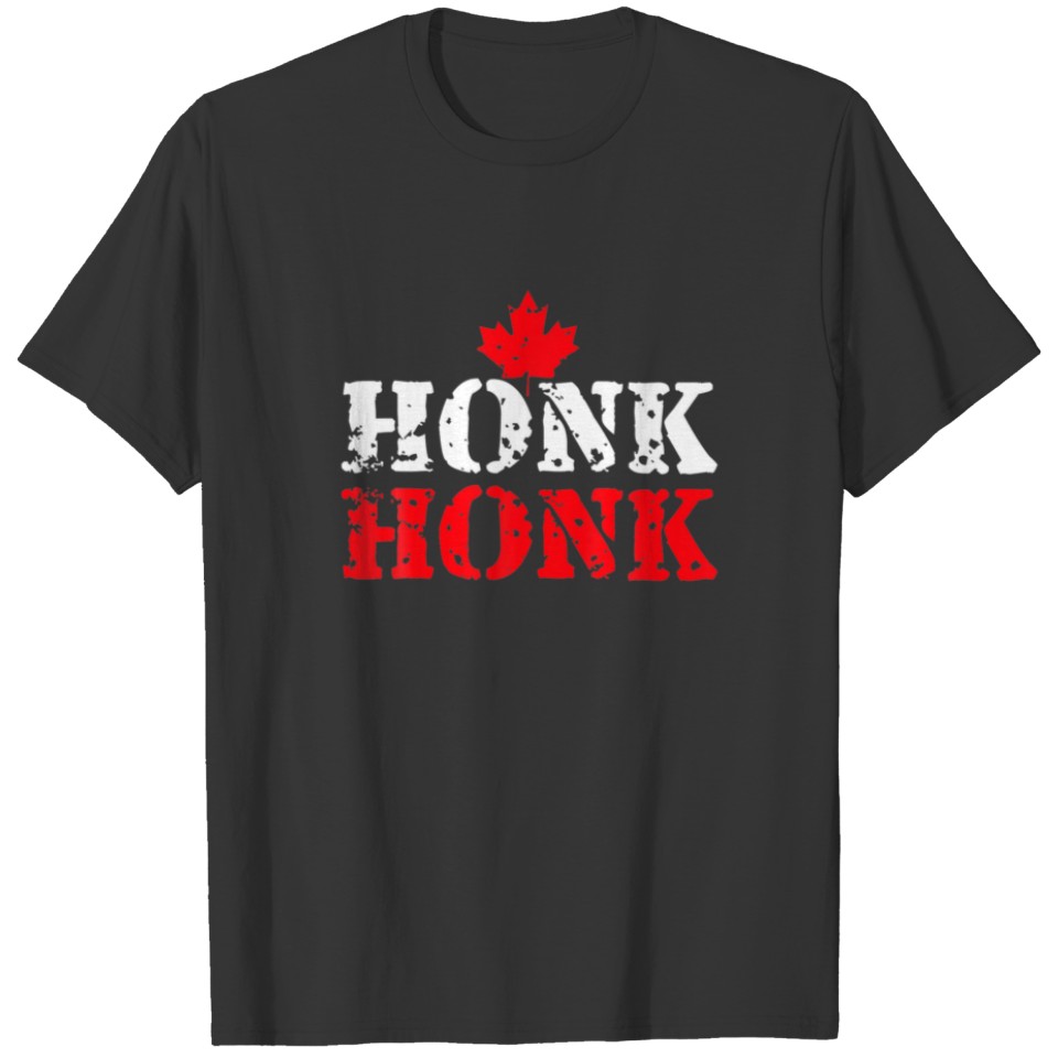 Honk Honk Canadian Truckers Rule Canada Funny Vint T-shirt