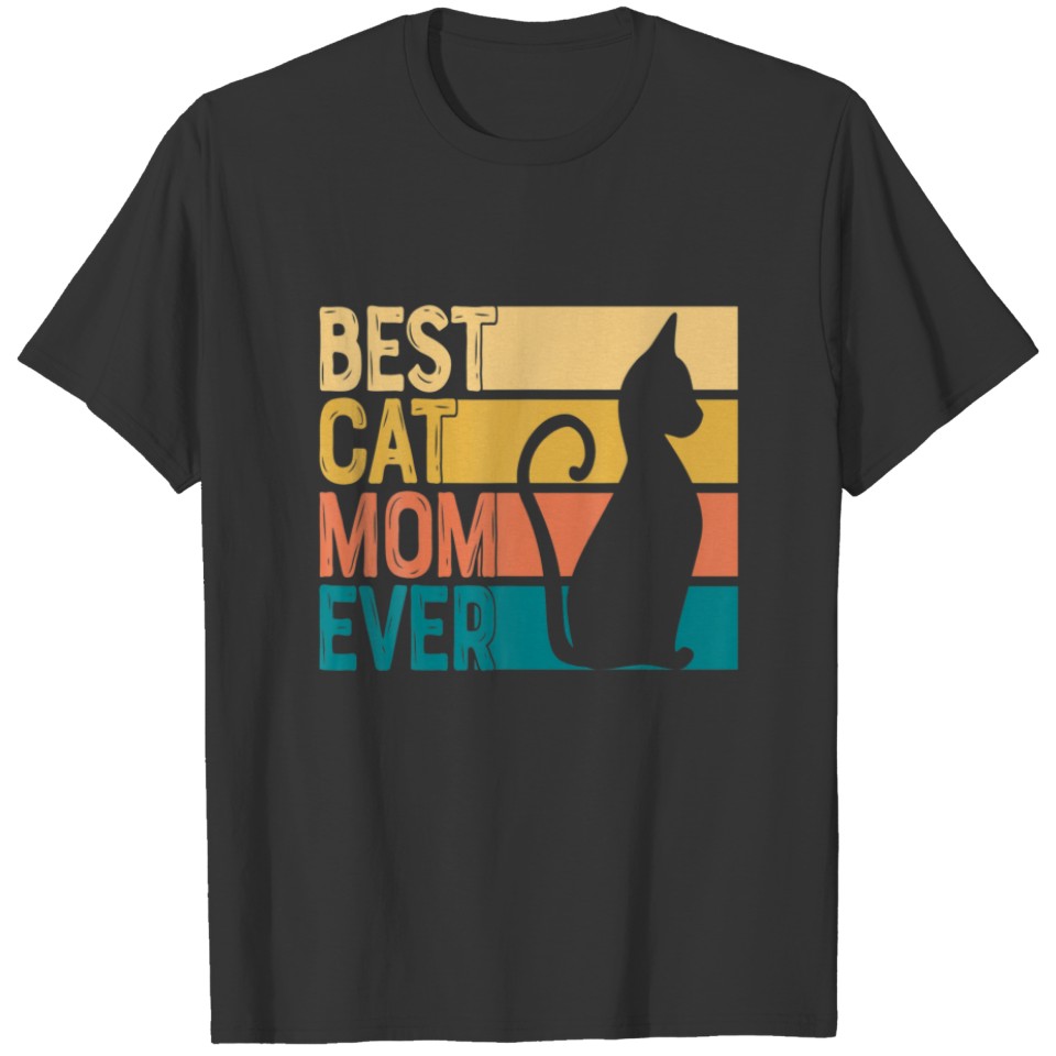 Retro Vintage Best Cat Mom Ever Cat Lover Mother's T-shirt