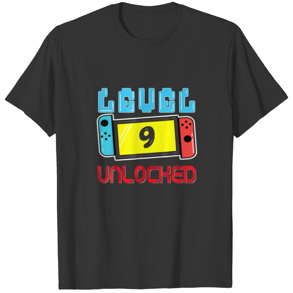 Level 9 Unlocked 9Th Birthday Matching Video Game T-shirt