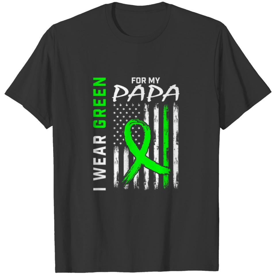 I Wear Green For My Papa Cerebral Palsy Awareness T-shirt