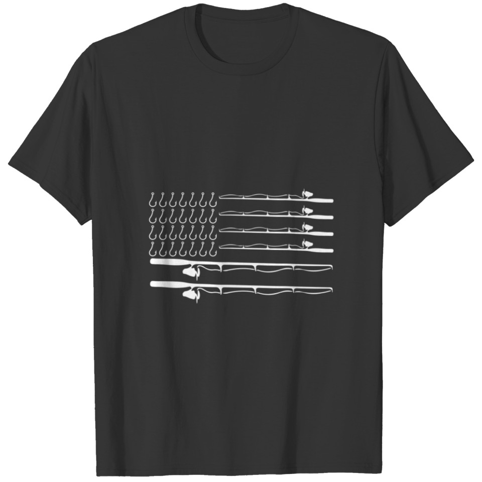 Fathers Day Fishing Flag Fisherman Rods Gift T-shirt