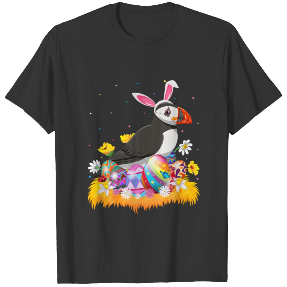 Funny Easter Egg Lover Cute Puffin Bird Easter Sun T-shirt