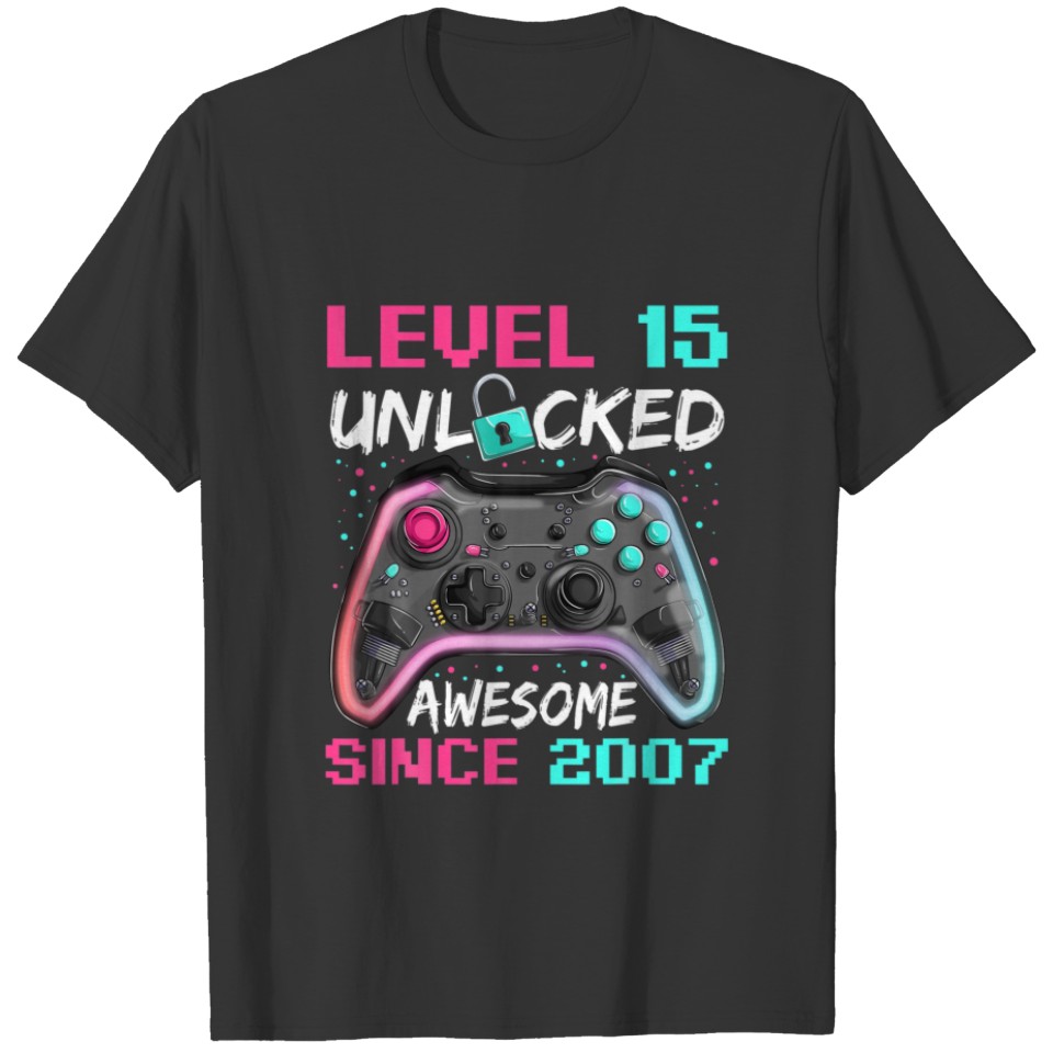 Gamer Man Birthday , 15 Years Old Awesome Since 20 T-shirt