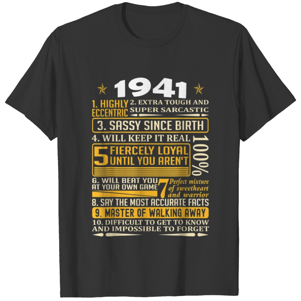 Born in 1941 facts, Born In 1941 Retro Vintage, Ha T-shirt