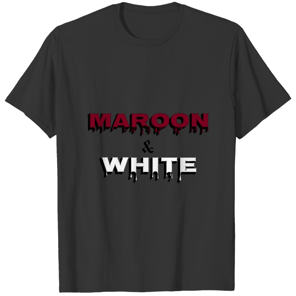 Maroon and white T-shirt