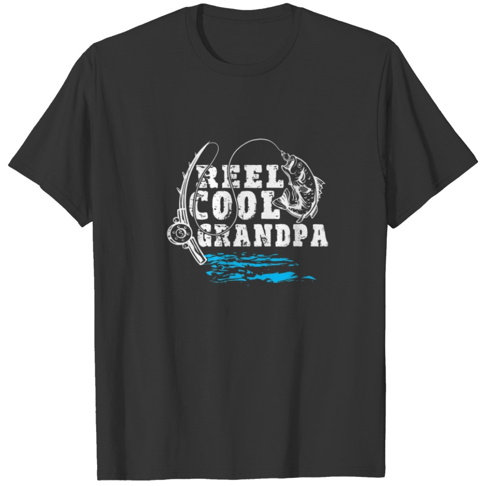 Reel Cool Grandpa Vintage Fisherman Fishing Father T-shirt