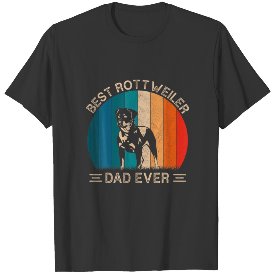 Best Rottweiler Dog Dad Ever Retro Graphic Father' T-shirt
