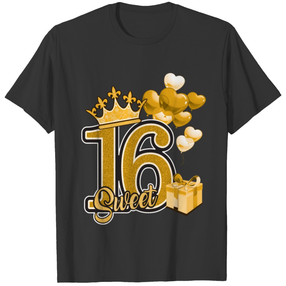 Sweet Sixteen Birthday Gold Sleeveless T-shirt