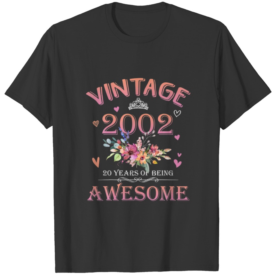20 Years Old 20Th Birthday Vintage Awesome 2002 Gi T-shirt