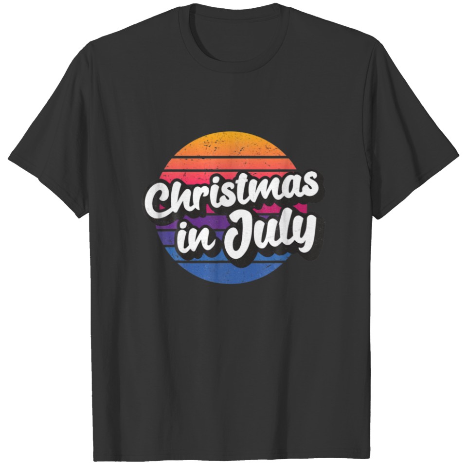 Distressed Sunset Christmas In July T-shirt