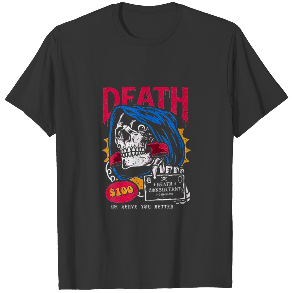 Vintage Death Skull Comic T-shirt