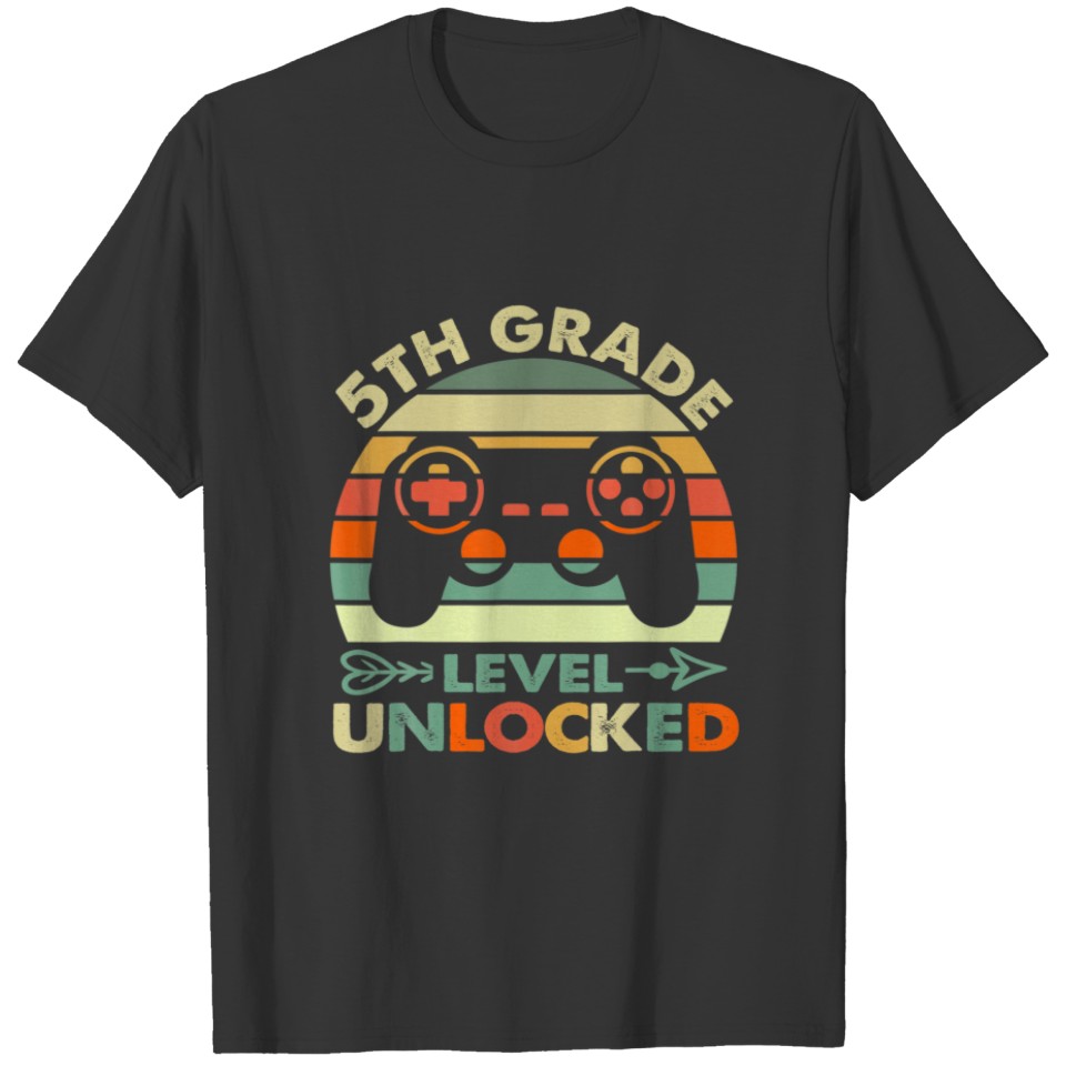 5Th Grade Back Level Unlocked Video Gamer Boy To S T-shirt