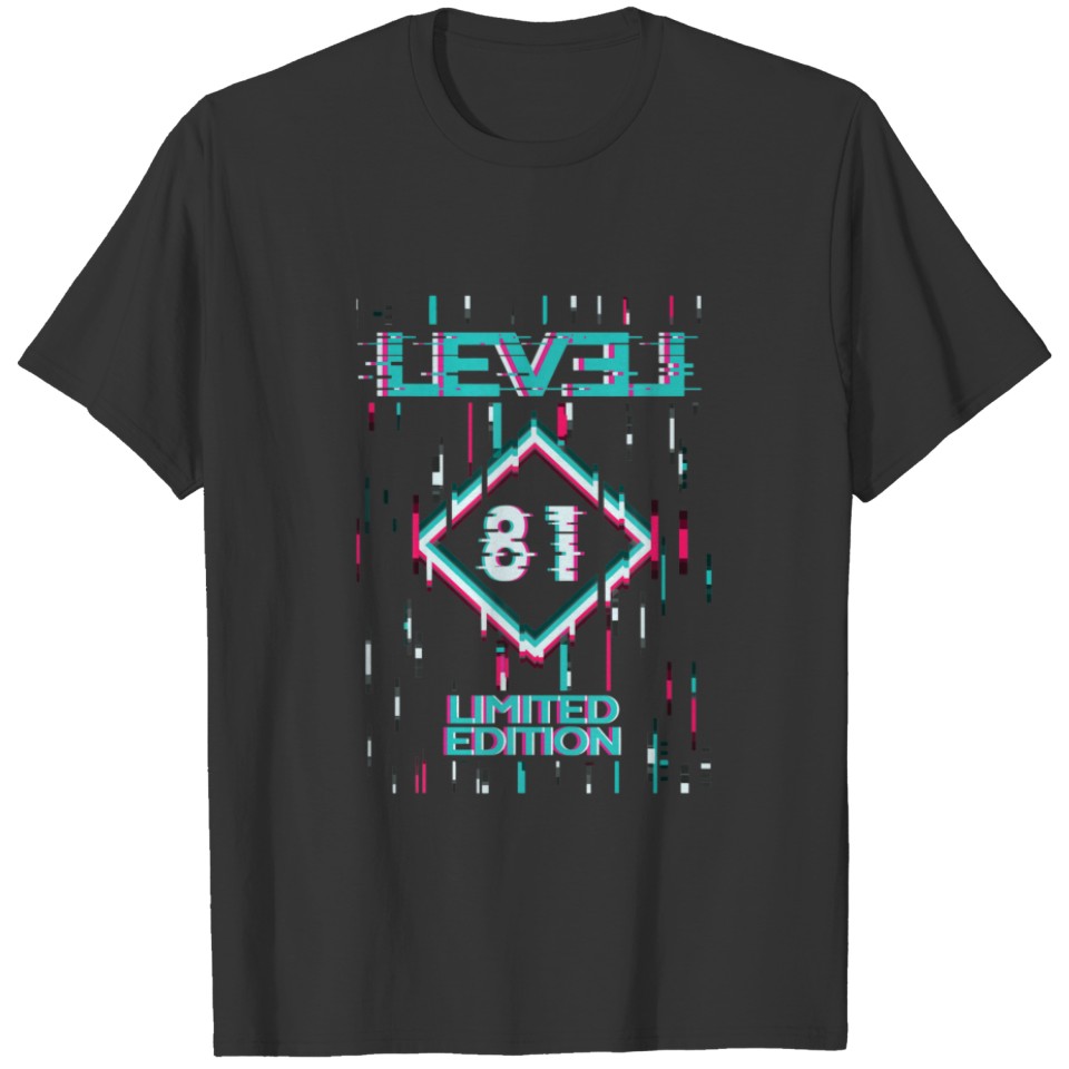 Birthday Level 81 Years Limited Edition Gaming Gif T-shirt