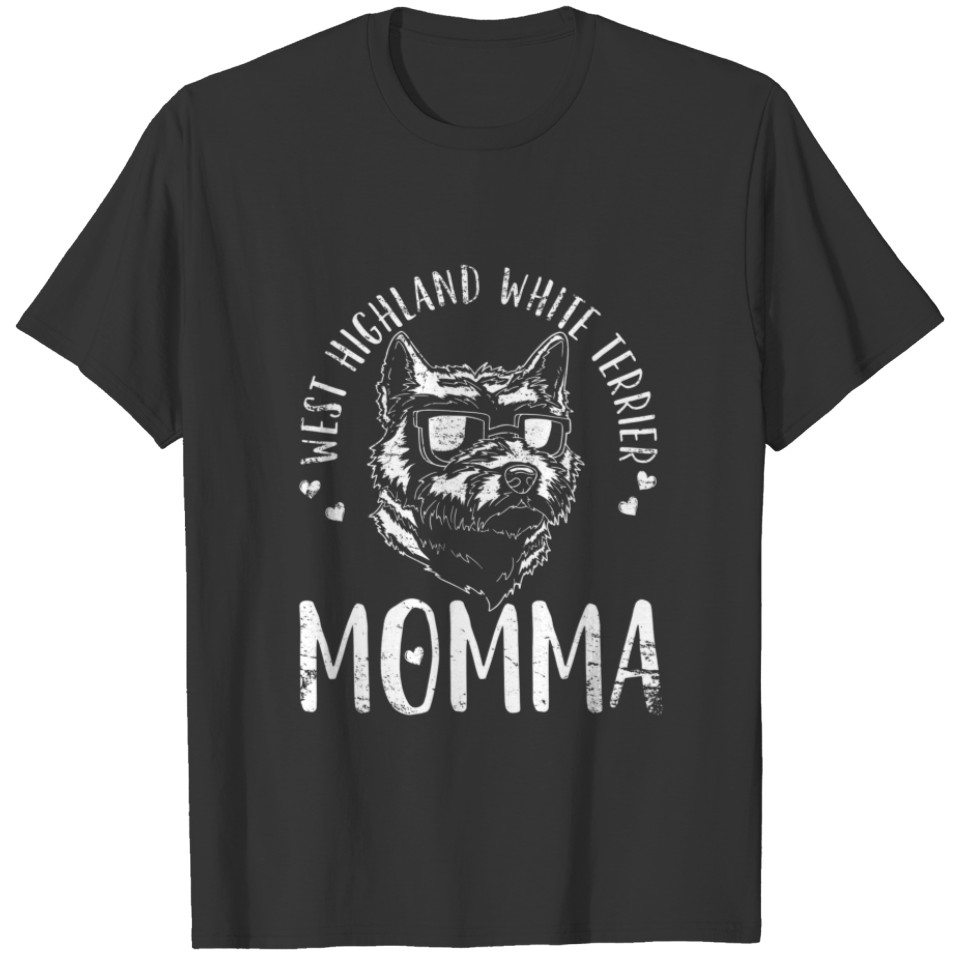 West Highland White Terrier Momma Dog Mom Mama Vin T-shirt
