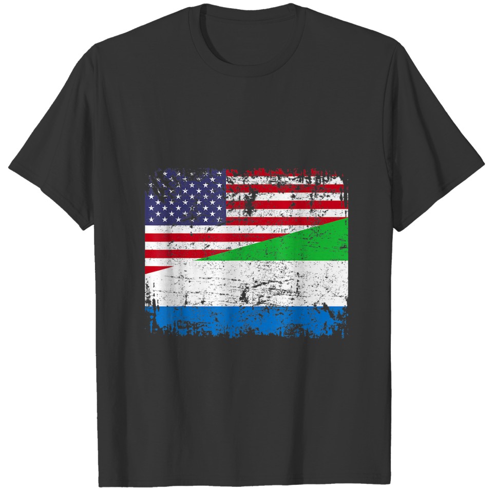 SIERRA LEONEAN ROOTS  Half American Flag  SIERRA L T-shirt