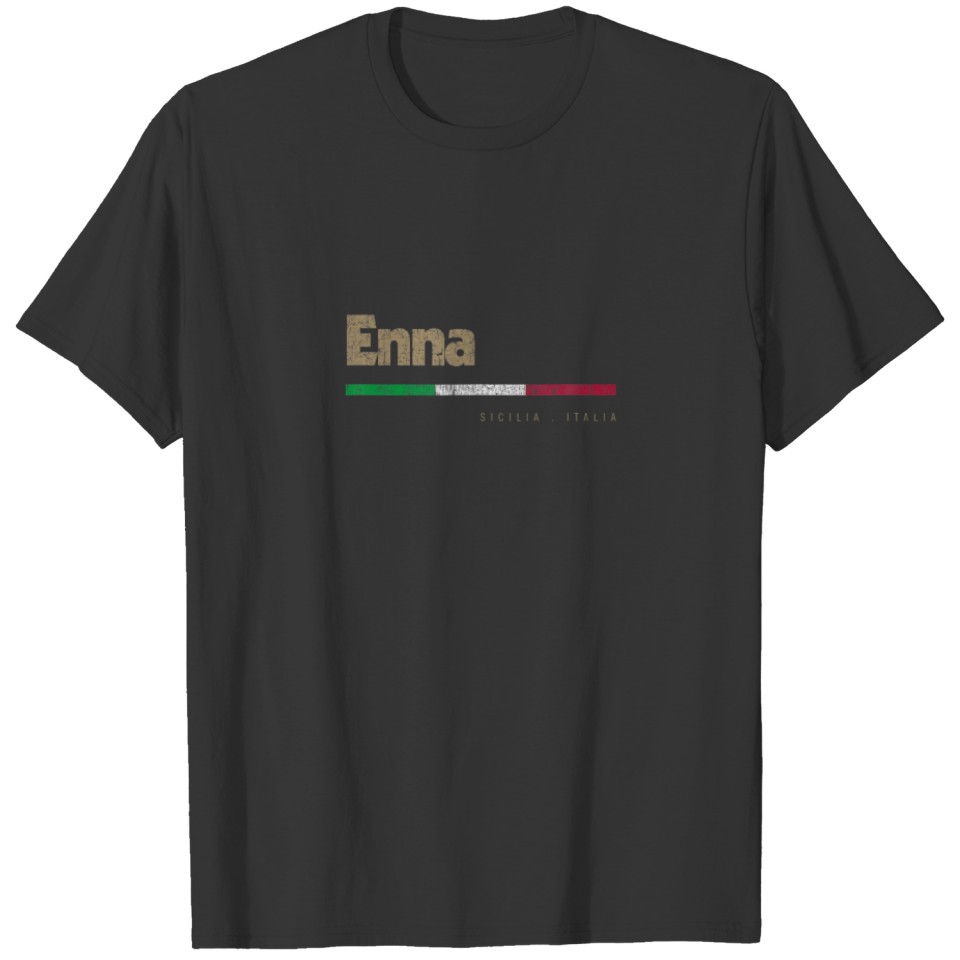 Enna Italian City Retro Flag Italy T-shirt