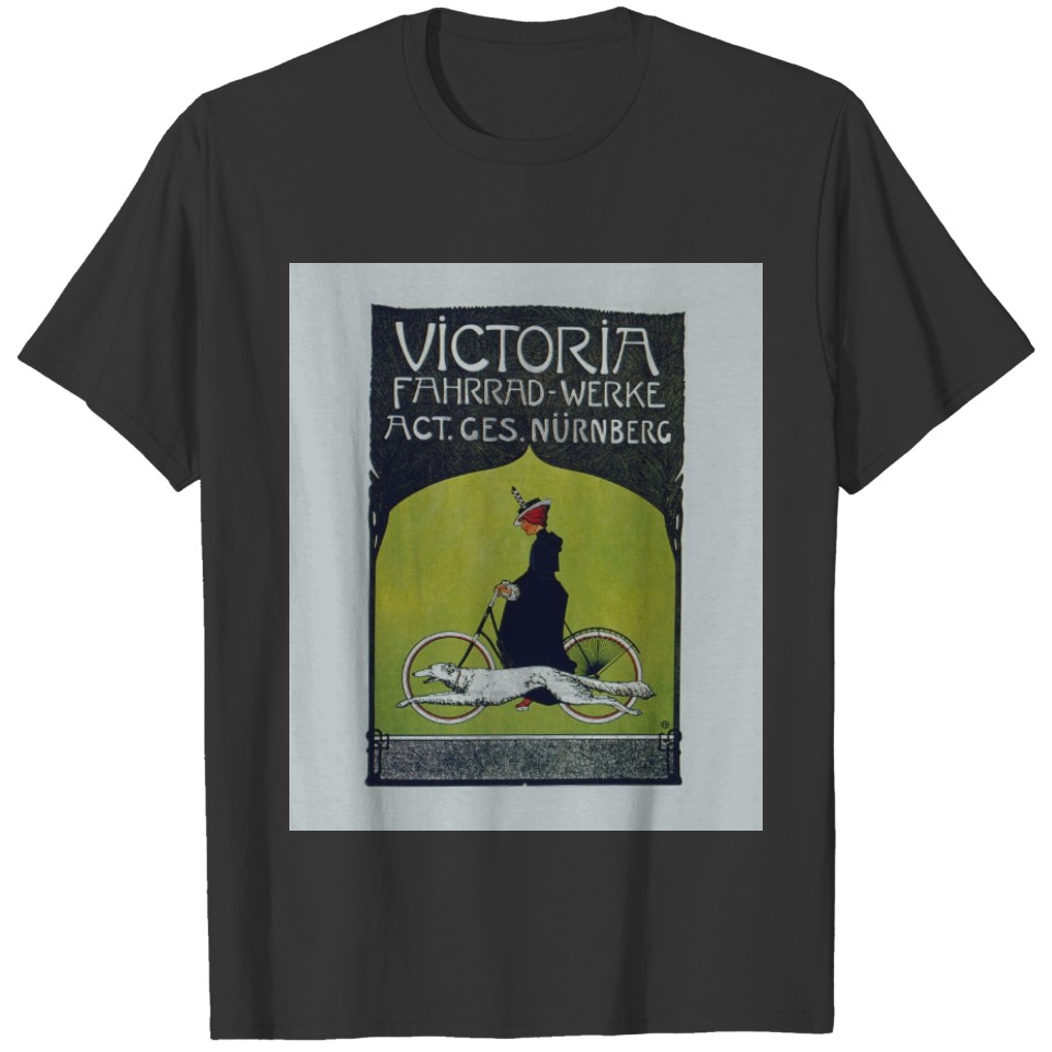 Vintage Bicycle Lady & Dog T-shirt