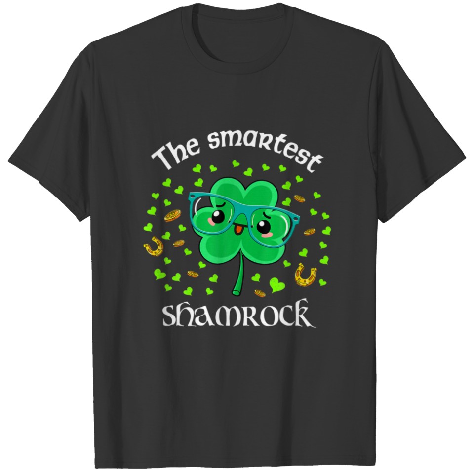 The Smartest Shamrock Kids Toddler Boy Girl St Pat T-shirt