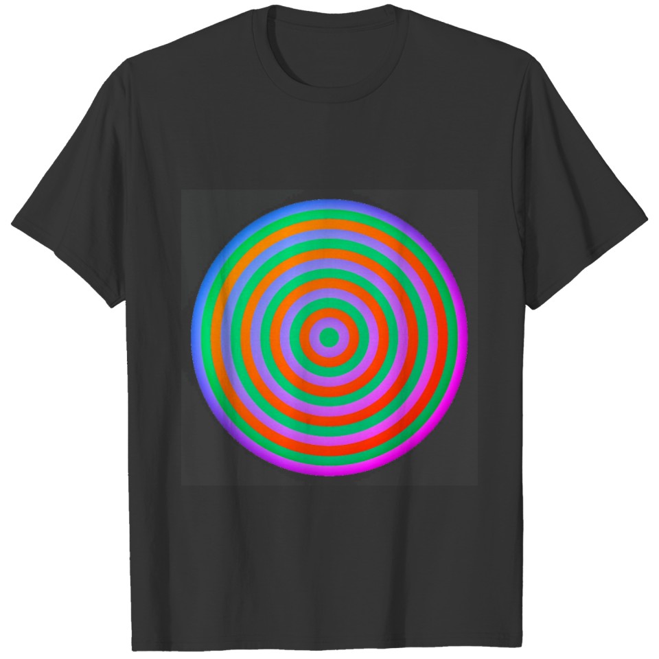 Concentric Circles Miami Colourful T T-shirt