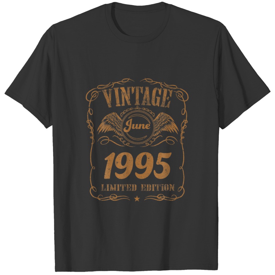 27 Year Old 27Th Birthday Gifts Vintage June 1995 T-shirt