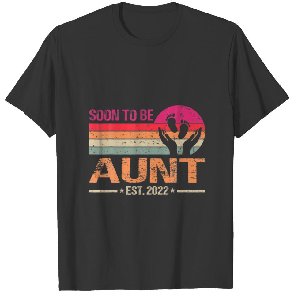 Vintage Soon To Be Aunt Gender Reveal Family T-shirt