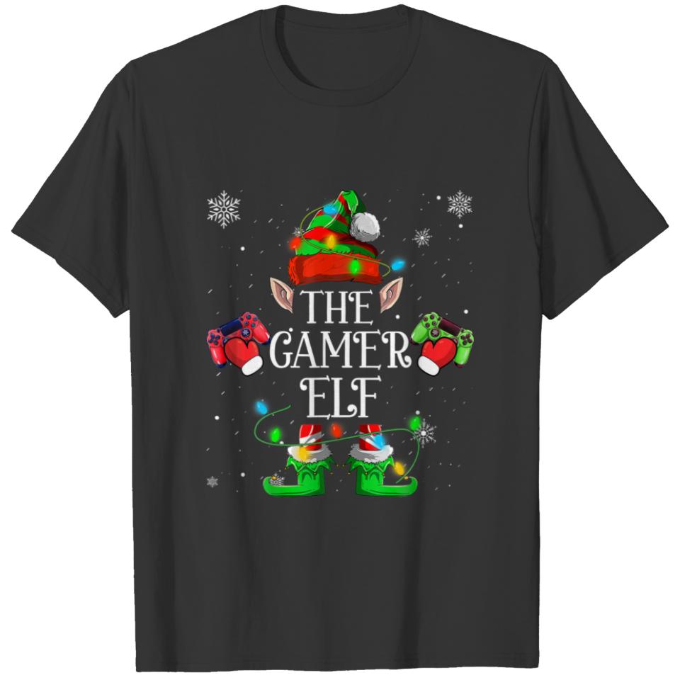 Gamer Elf Family Matching Christmas Group Funny Pa T-shirt