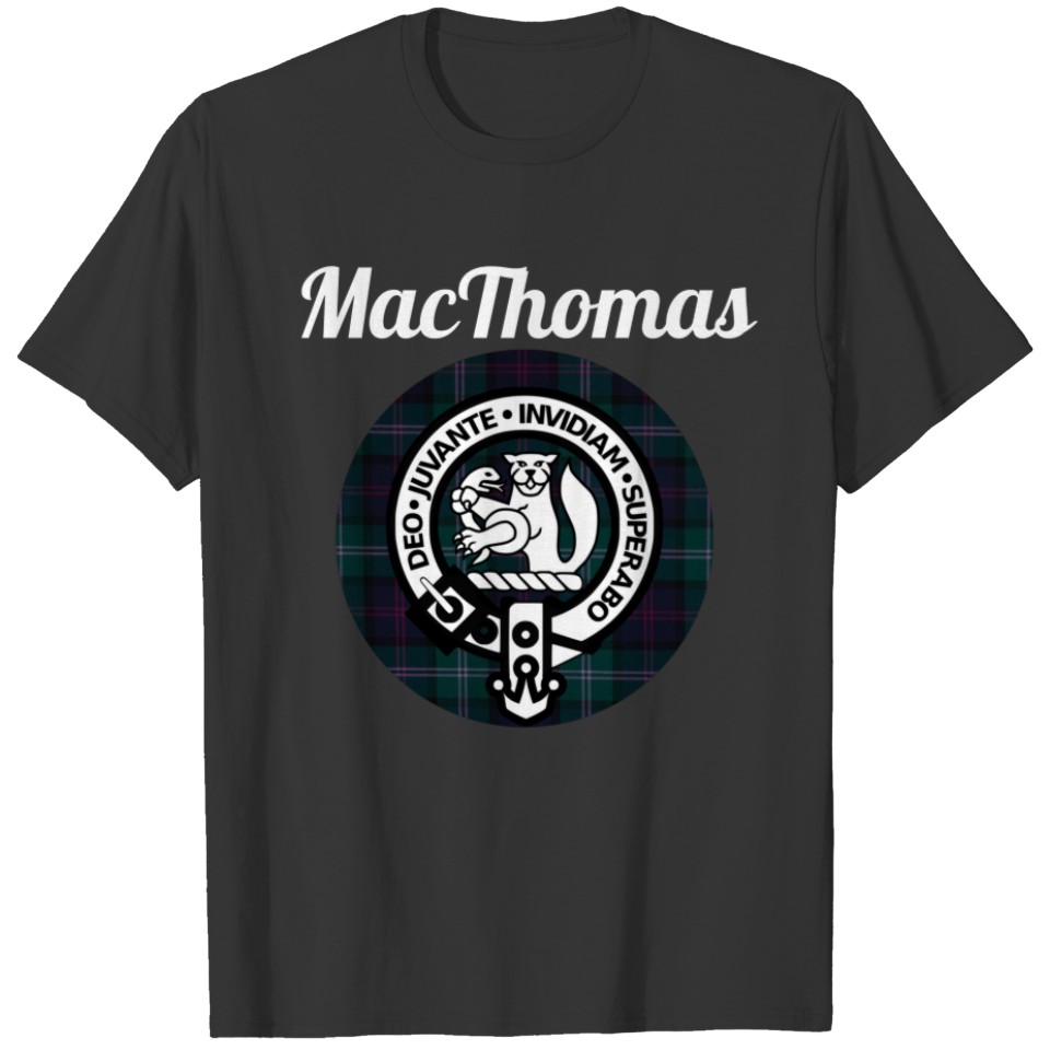 MacThomas Clan Scottish Name Coat Of Arms Tartan T-shirt