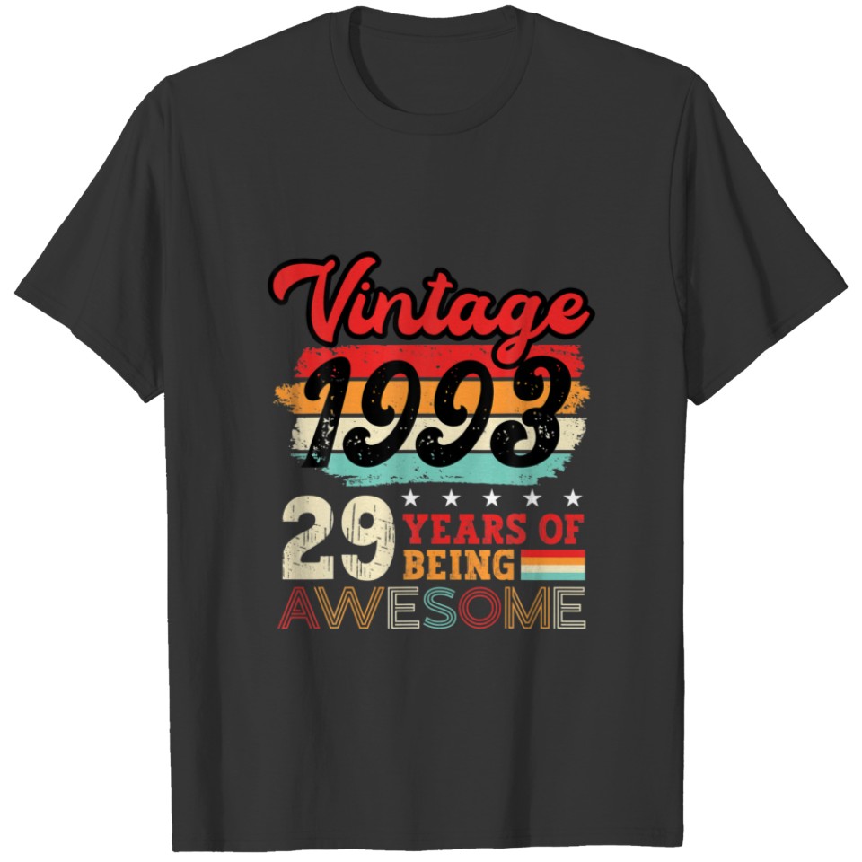 Vintage 1993 29Th Birthday Legend Bday 29 Year Old T-shirt