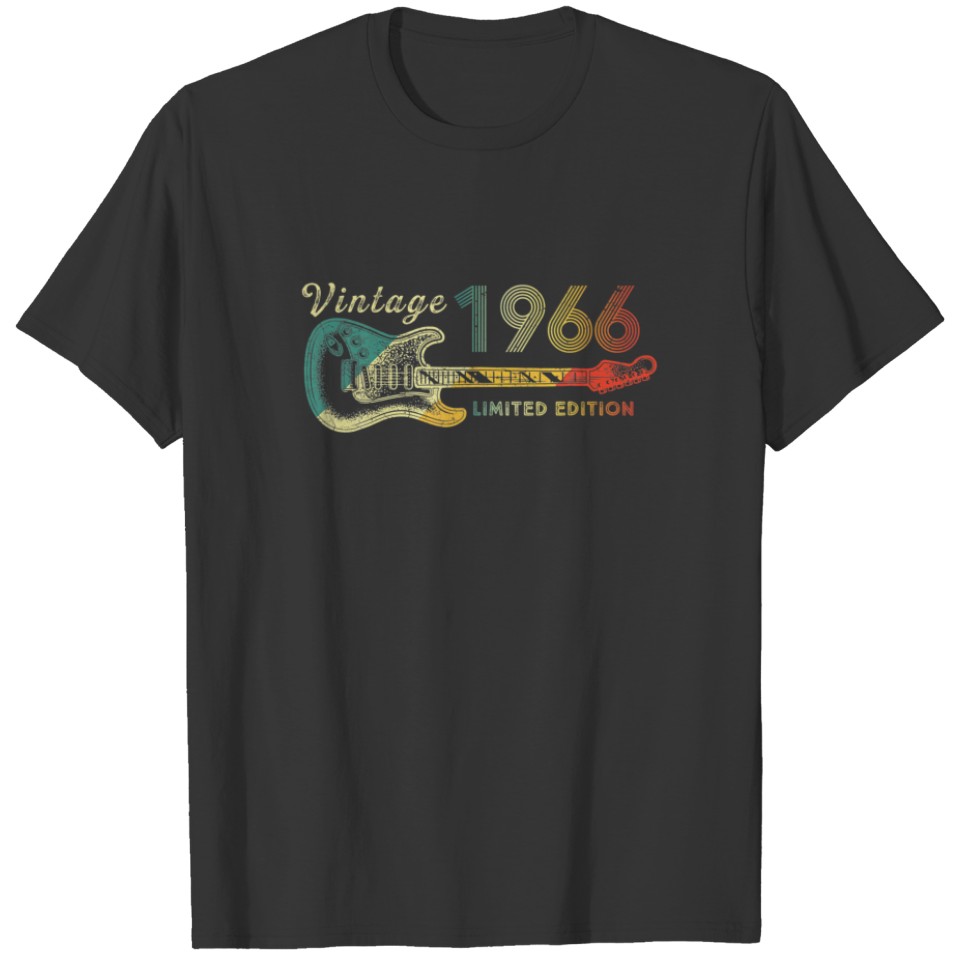 Guitar Lover 56 Year Old Gifts Vintage 1966 Limite T-shirt