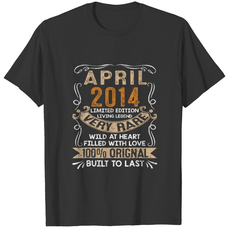 Vintage 8 Years Old April 2014 8Th Birthday Gifts T-shirt