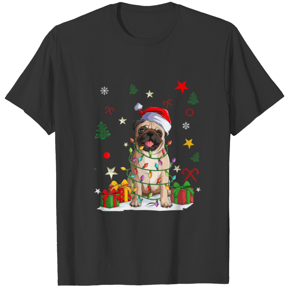 Christmas Dog , Christmas Pug Pajama Kids Men Wome T-shirt