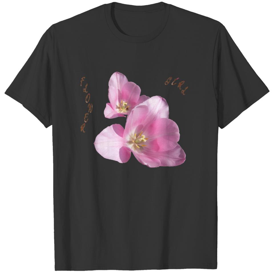 Sunny Pink Tulips Flower Girl Babydoll T-shirt