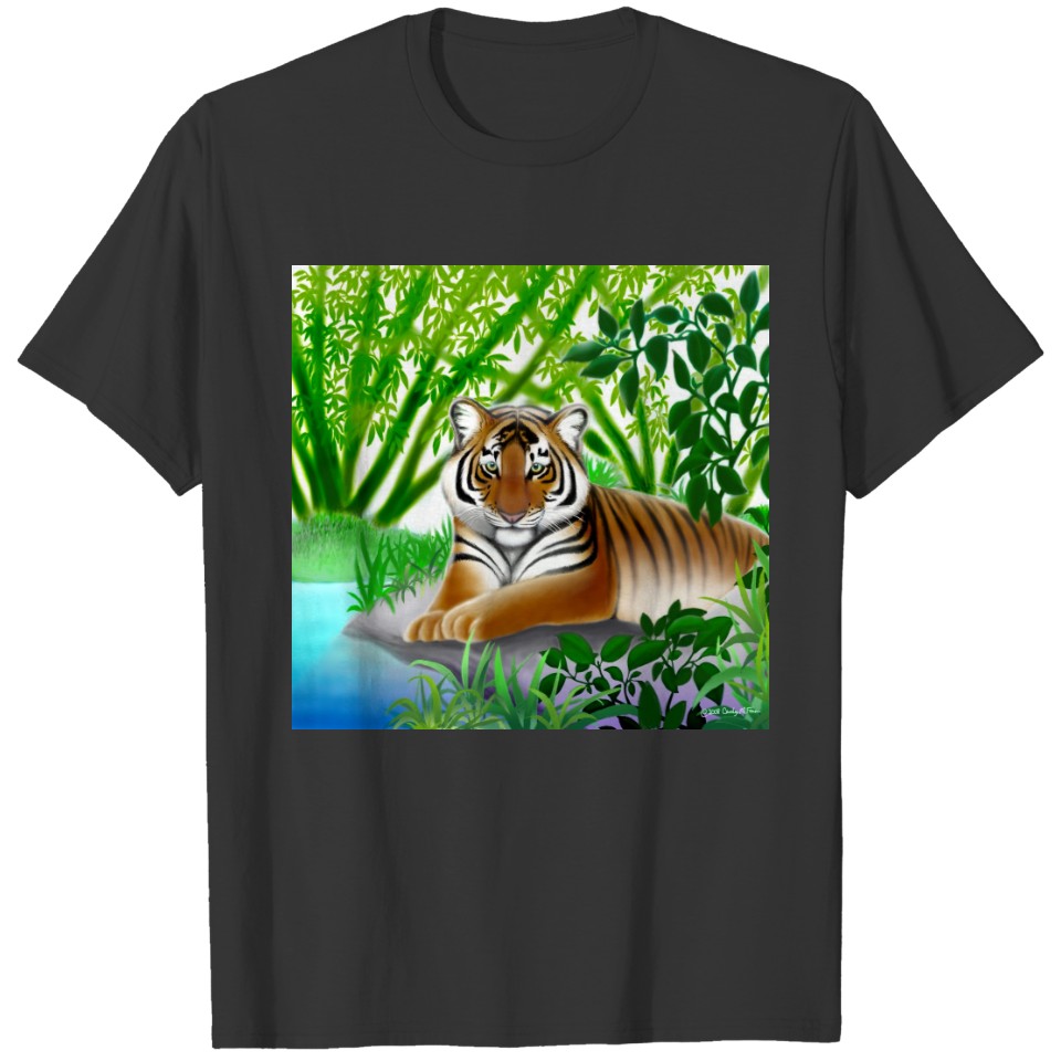 Sumatran Tiger in Jungle Kids Dark T-shirt