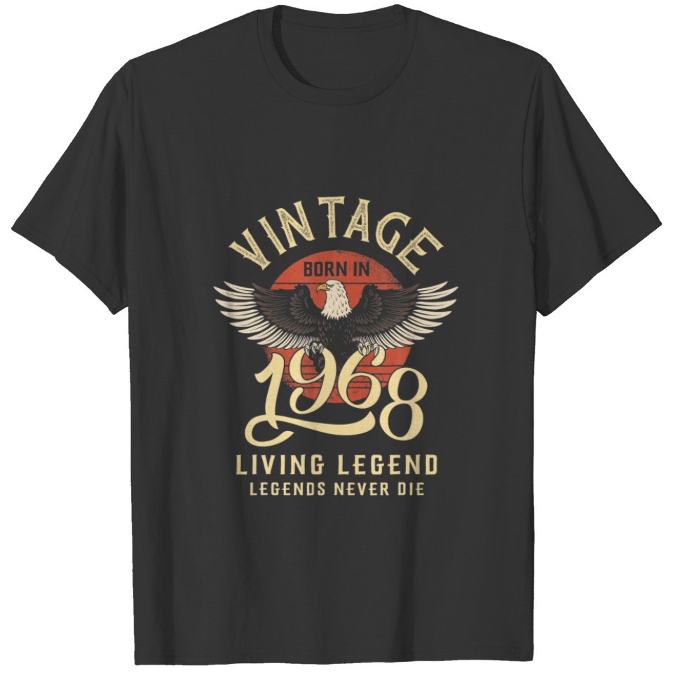 Vintage 1968 Living Legend Never Die Birthday Gift T-shirt