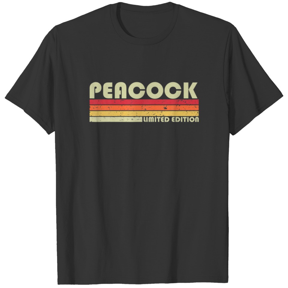 PEACOCK Surname Funny Retro Vintage 80S 90S Birthd T-shirt