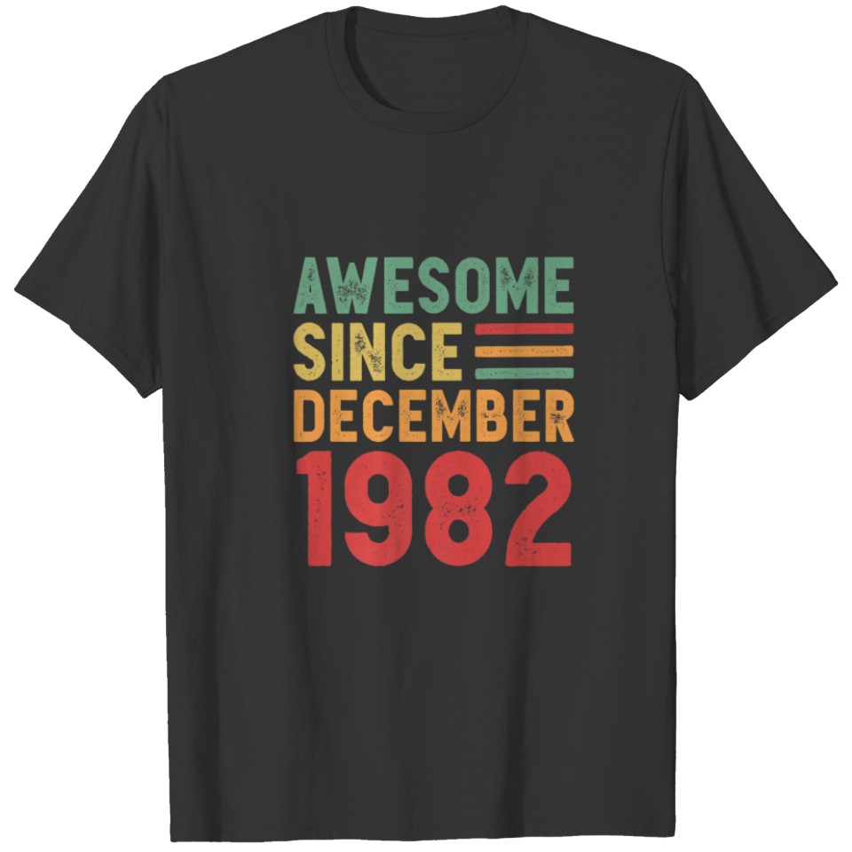 Awesome Since December 1982 40Th Birthday Retro Gi T-shirt