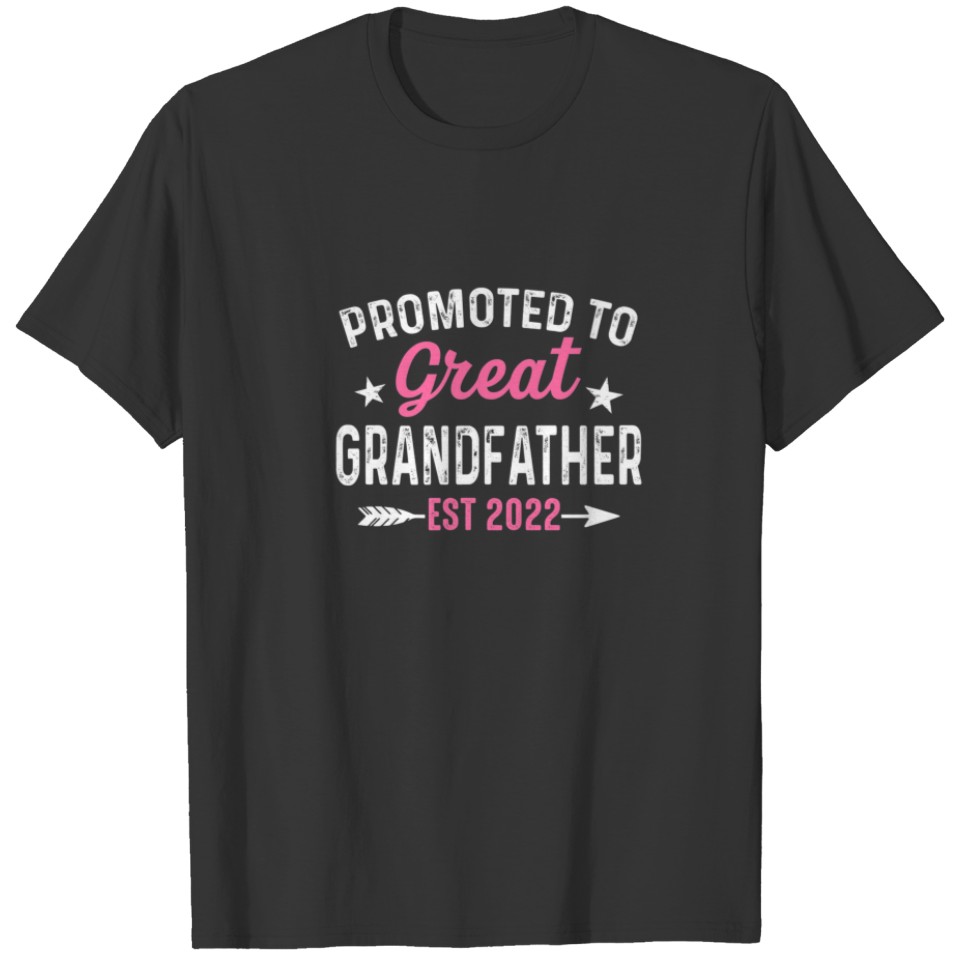 Vintage Promoted To Grandfather 2022 Fathers Day N T-shirt