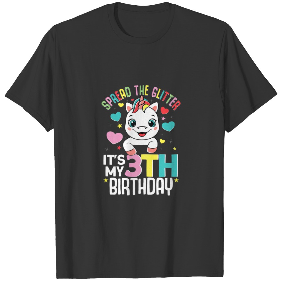 It's My Birthday 3Rd Birthday Girl 3 Years 2019 Un T-shirt