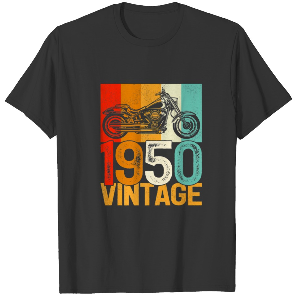 72 Years Old Retro Motorcycle Vintage 1950 72Th Bi T-shirt