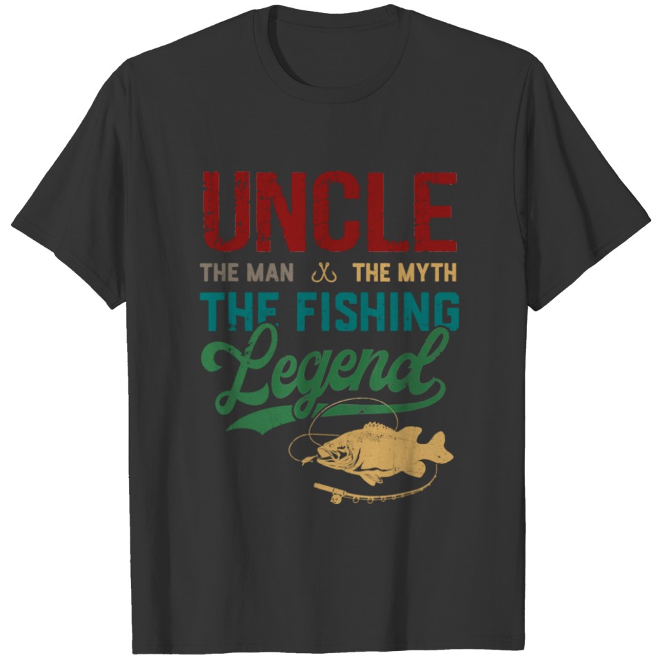 Mens Uncle Man Myth Fishing Legend Funny Fishing T-shirt