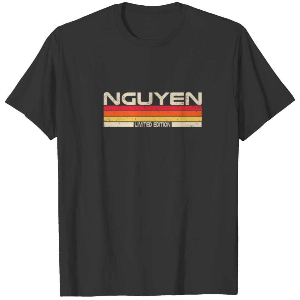 Nguyen Surname Birthday Family Reunion 80S 90S Sun T-shirt