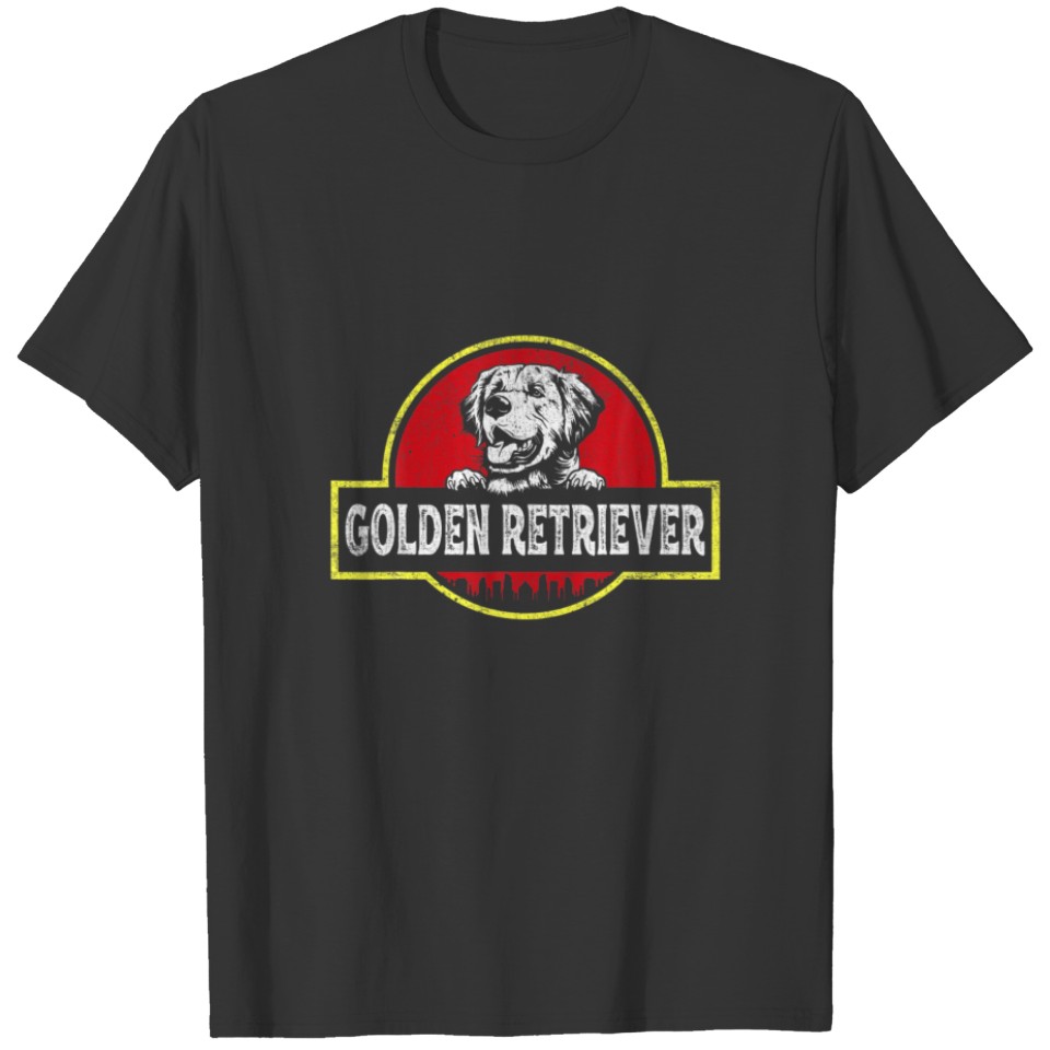 Vintage Golden Retriever Dog Family Matching Gift T-shirt