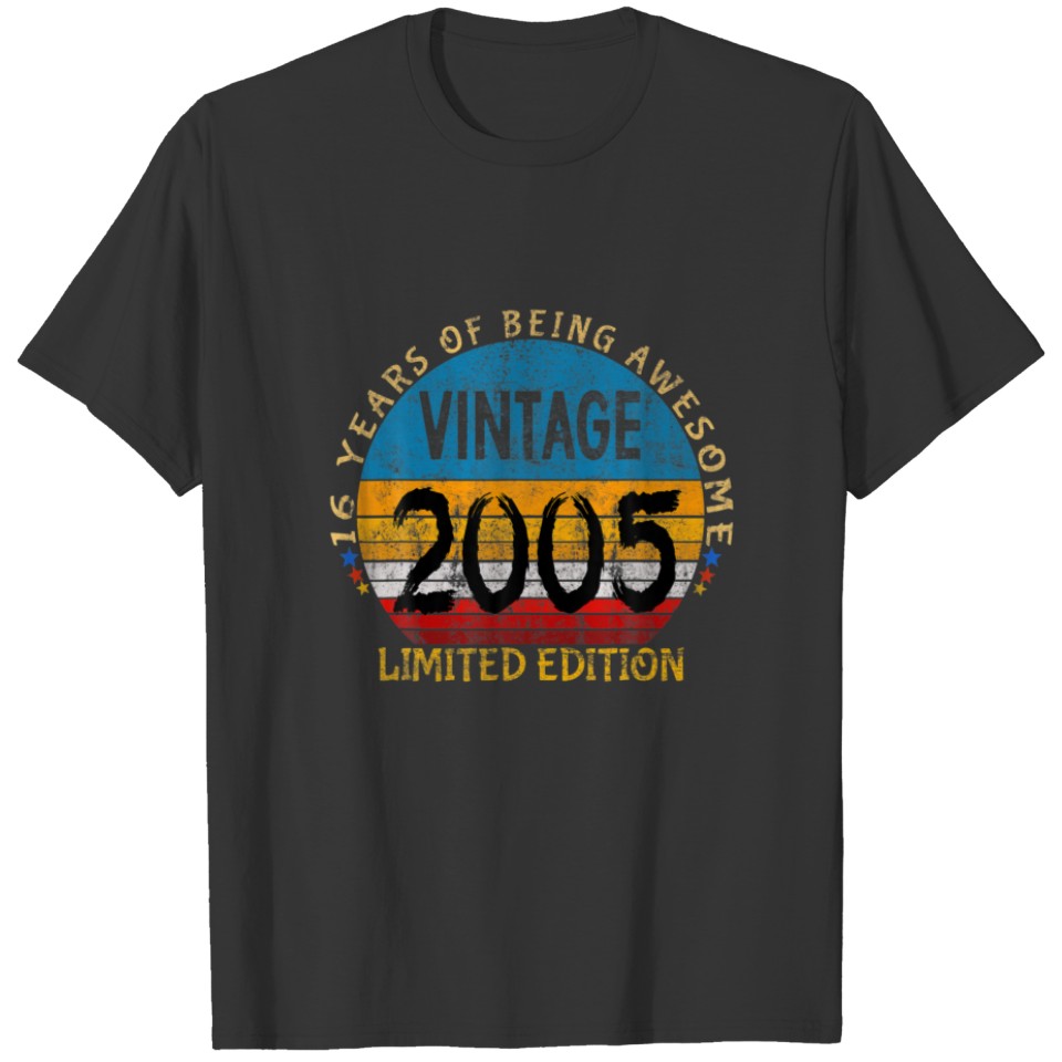 16 Year Old Gifts Vintage 2005 Limited Edition 16T T-shirt