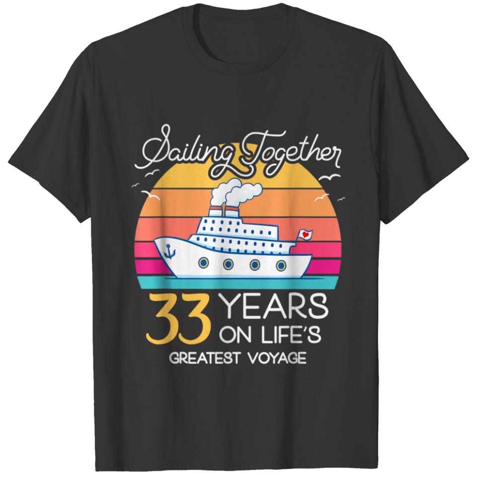 Married in 33 Years Wedding Anniversary Cruise-Rec T-shirt