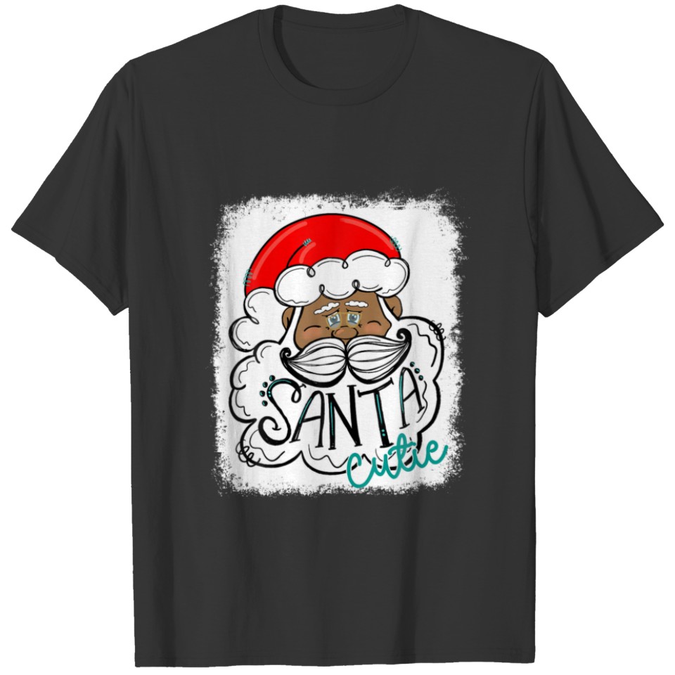 African American Santa Cutie Black Merry Christmas T-shirt