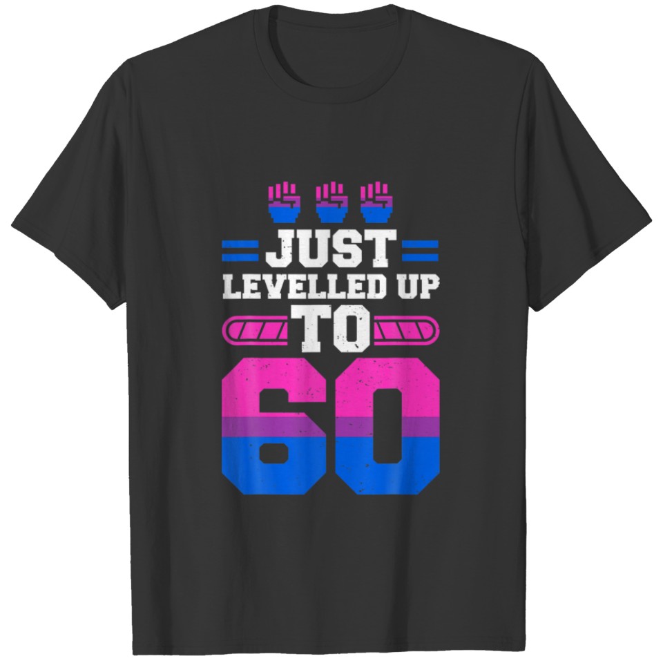 60Th Birthday Leveled Up Video Gaming Turning Six T-shirt