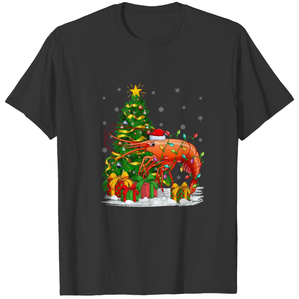 Shrimp Fish Lover Family Matching Santa Shrimp Chr T-shirt